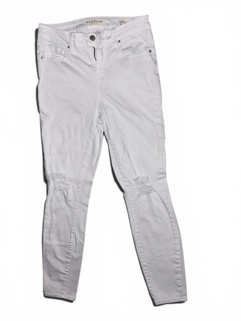 Bullhead White Ripped Skinny Jeans